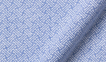 Shop Albini Sky Blue Greek Tile Print Chambray