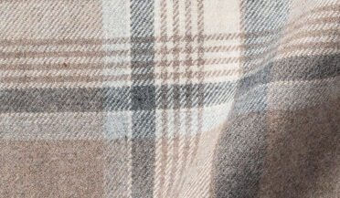 Fabric swatch of Canclini Beige and Grey Plaid Beacon Flannel Fabric