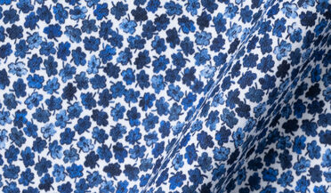 Shop Organic Stretch Cotton Blue Micro Floral Print