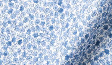 Shop Organic Stretch Cotton Light Blue Micro Floral Print