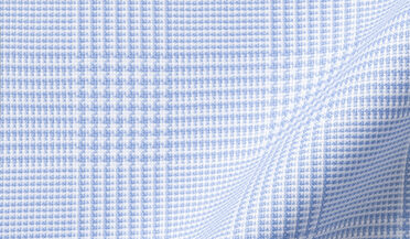Thomas Mason Light Blue Glen Plaid Royal Oxford Shirt