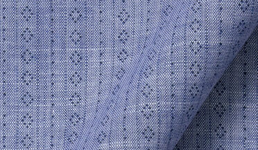 Shop Albini Slate Small Folk Stripe Print Chambray