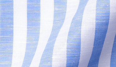 Shop Blue Wide Stripe Cotton and Linen Oxford