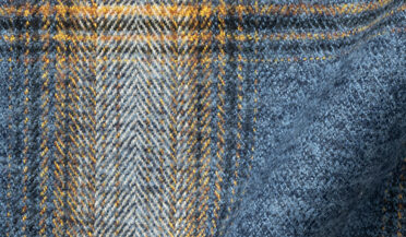 Shop Japanese Blue and Gold Ombre Plaid Flannel